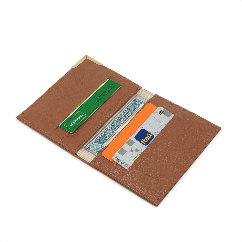 Carteira Feminina Jasmim em Couro Legítimo Camel