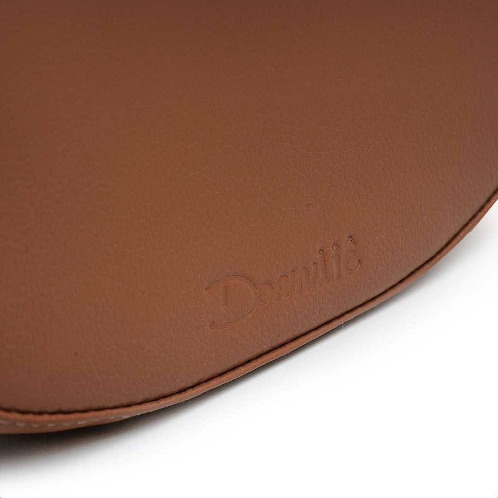 Bolsa Íris Mini Bag Meia Lua Couro Camel