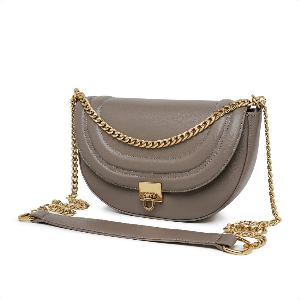 Bolsa Íris Mini Bag Meia Lua Couro Fendi