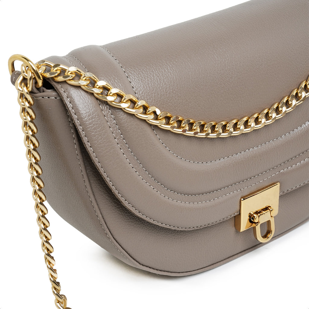 Bolsa Íris Mini Bag Meia Lua Couro Fendi