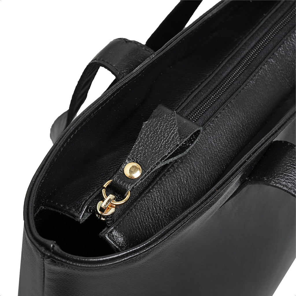 Bolsa Dália Tote Sacola Couro Preto